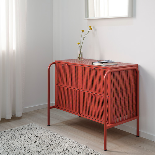 NIKKEBY - 抽屜櫃/4抽, 紅色 | IKEA 線上購物 - PE738507_S4