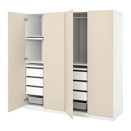 PAX/REINSVOLL - 衣櫃/衣櫥組合, 白色/灰米色, 200x60x201 公分 | IKEA 線上購物 - PE835673_S4