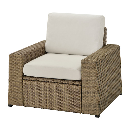 SOLLERÖN - armchair, outdoor, brown/Frösön/Duvholmen beige | IKEA Taiwan Online - PE736952_S4