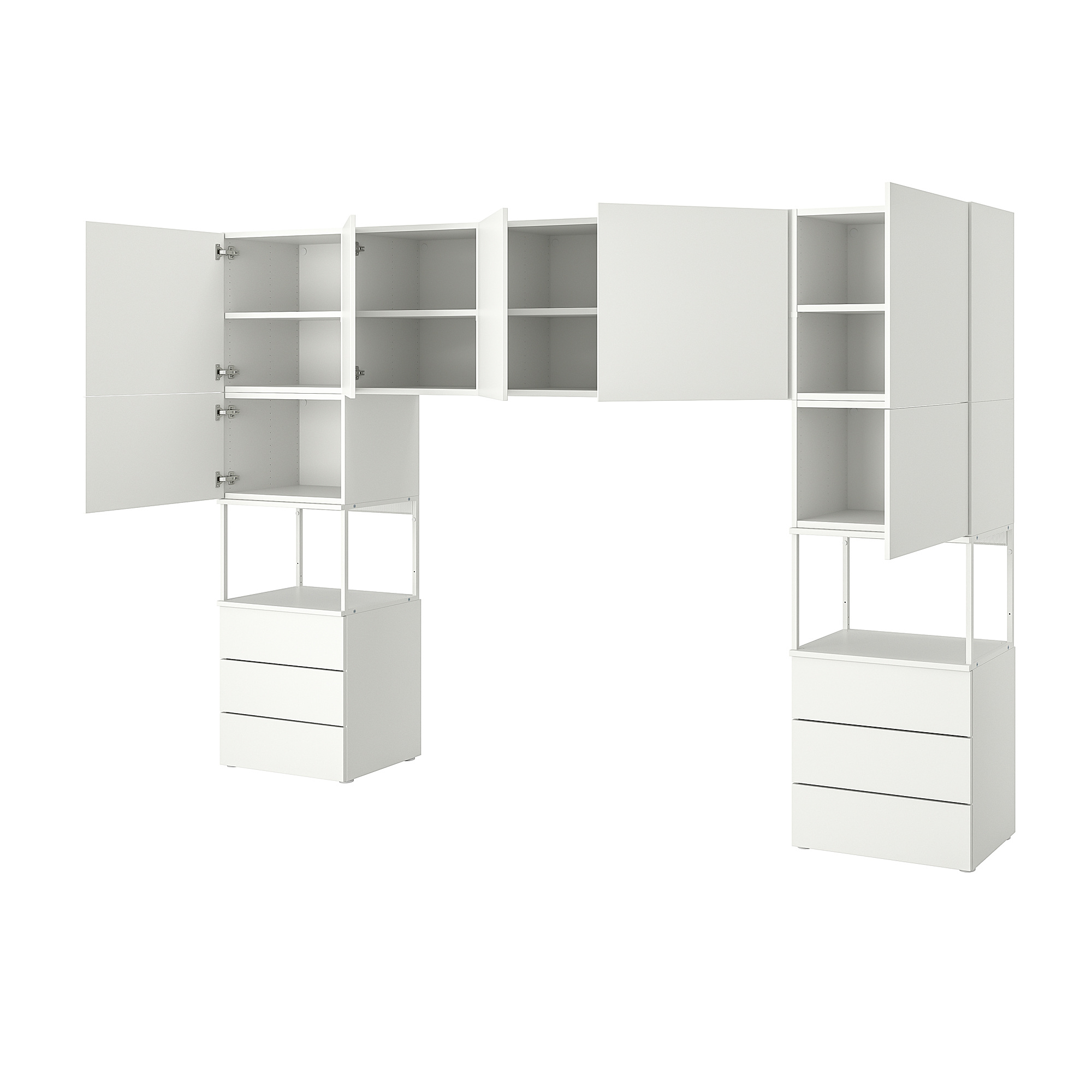 PLATSA wardrobe with 7 doors+6 drawers