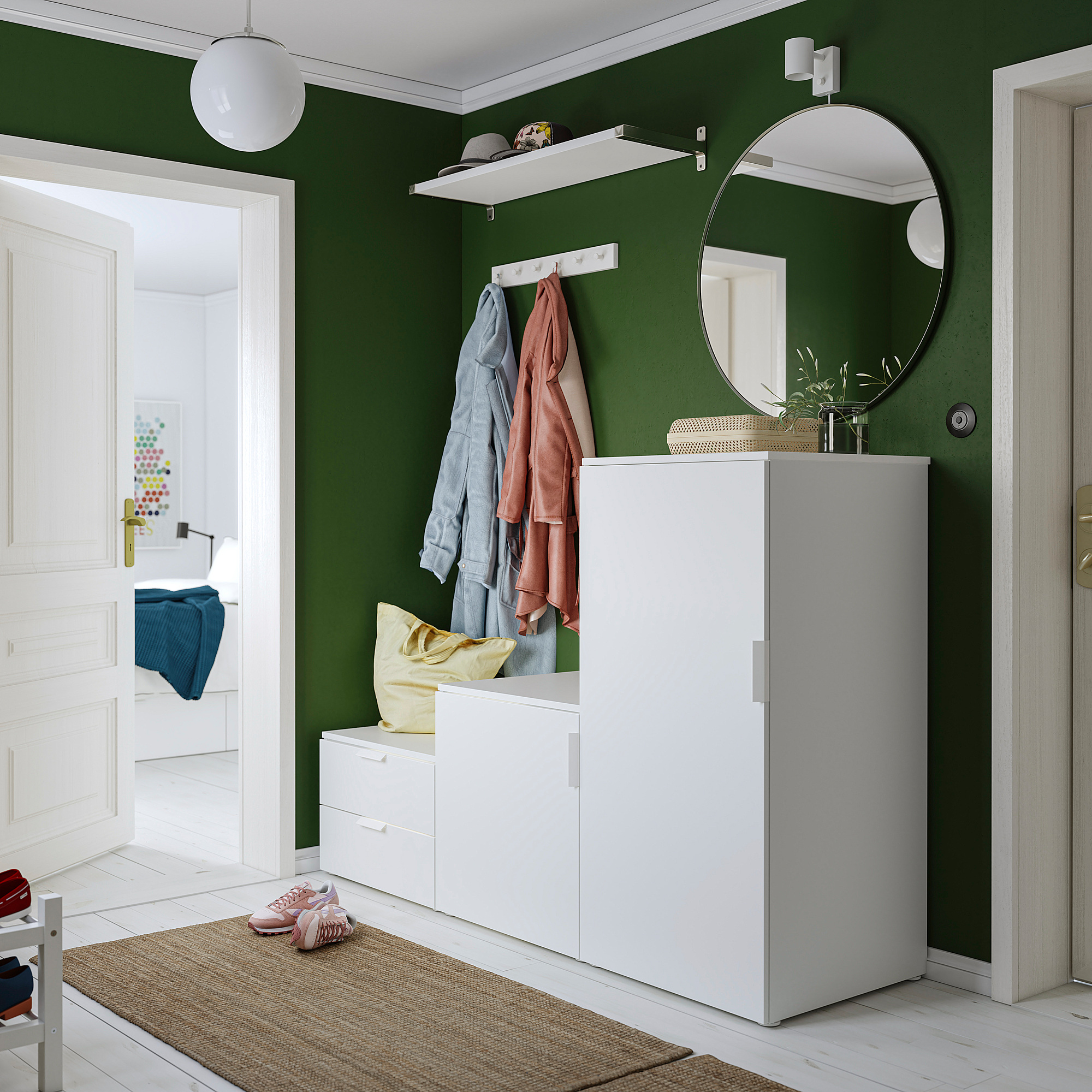 PLATSA wardrobe with 2 doors+2 drawers