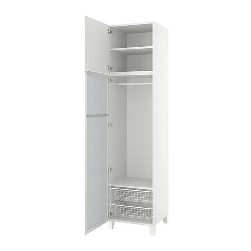 PLATSA - 雙門衣櫃/衣櫥, 白色 STRAUMEN鏡面玻璃/FONNES白色, 60x57x251 公分 | IKEA 線上購物 - PE835804_S4