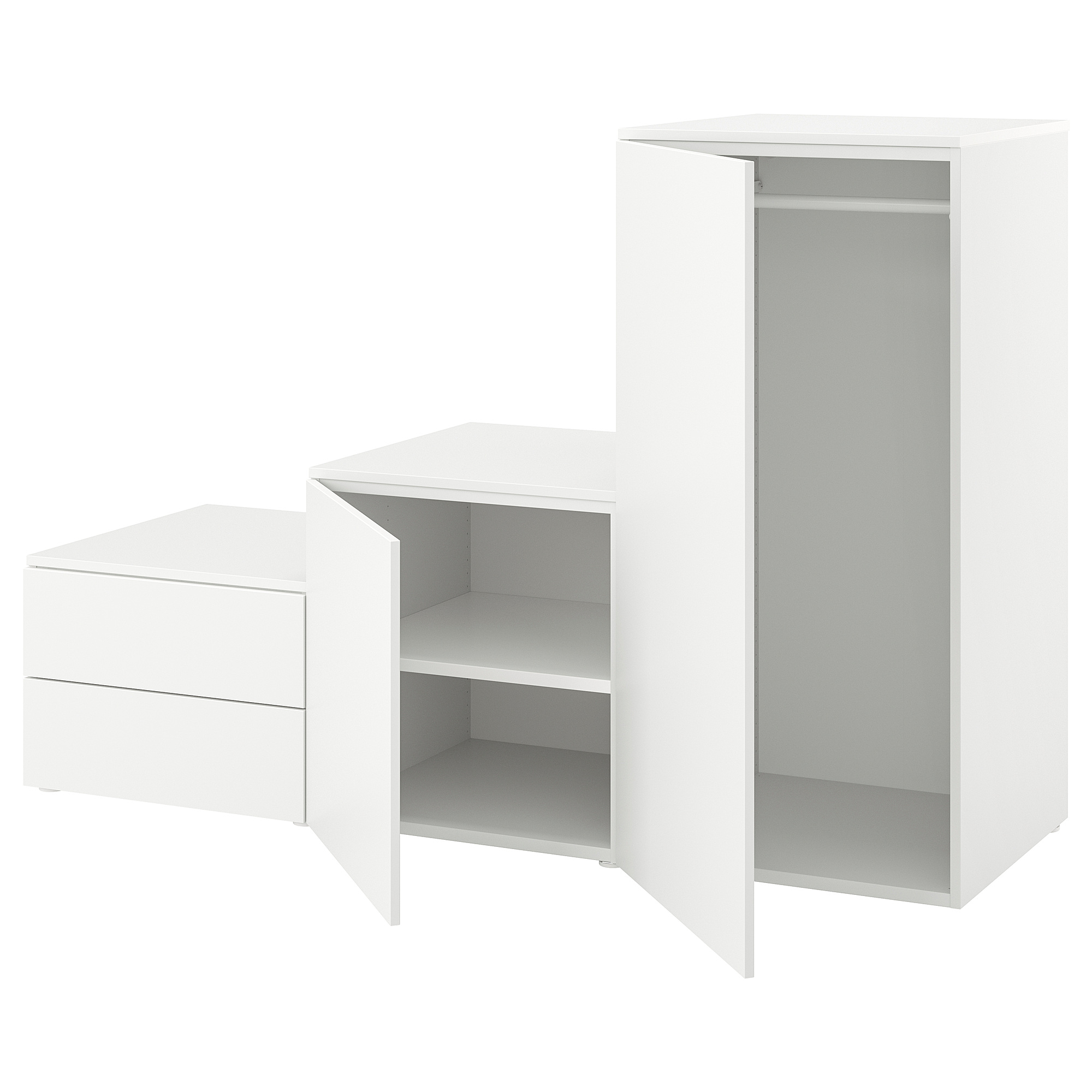 PLATSA wardrobe with 2 doors+2 drawers