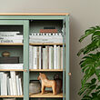 HEMNES glass-door cabinet with 3 drawers