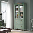 HEMNES glass-door cabinet with 3 drawers