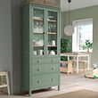 HEMNES glass-door cabinet with 3 drawers