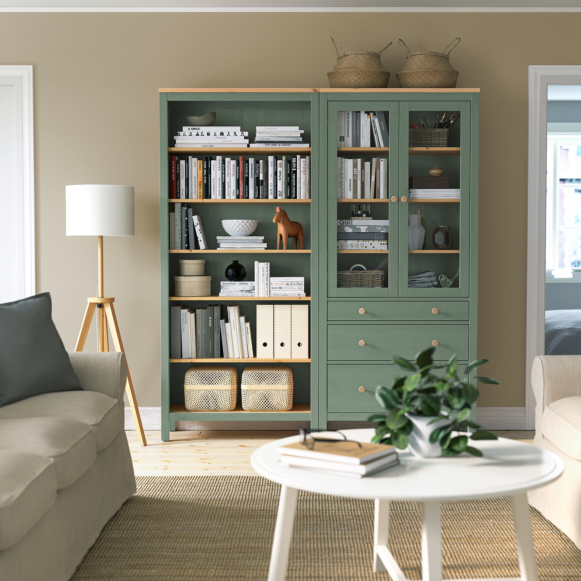 HEMNES storage combination w doors/drawers