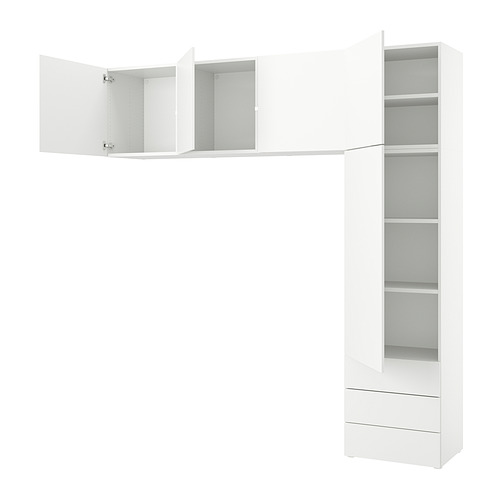 PLATSA - wardrobe with 5 doors+3 drawers, white/Fonnes white | IKEA Taiwan Online - PE835809_S4
