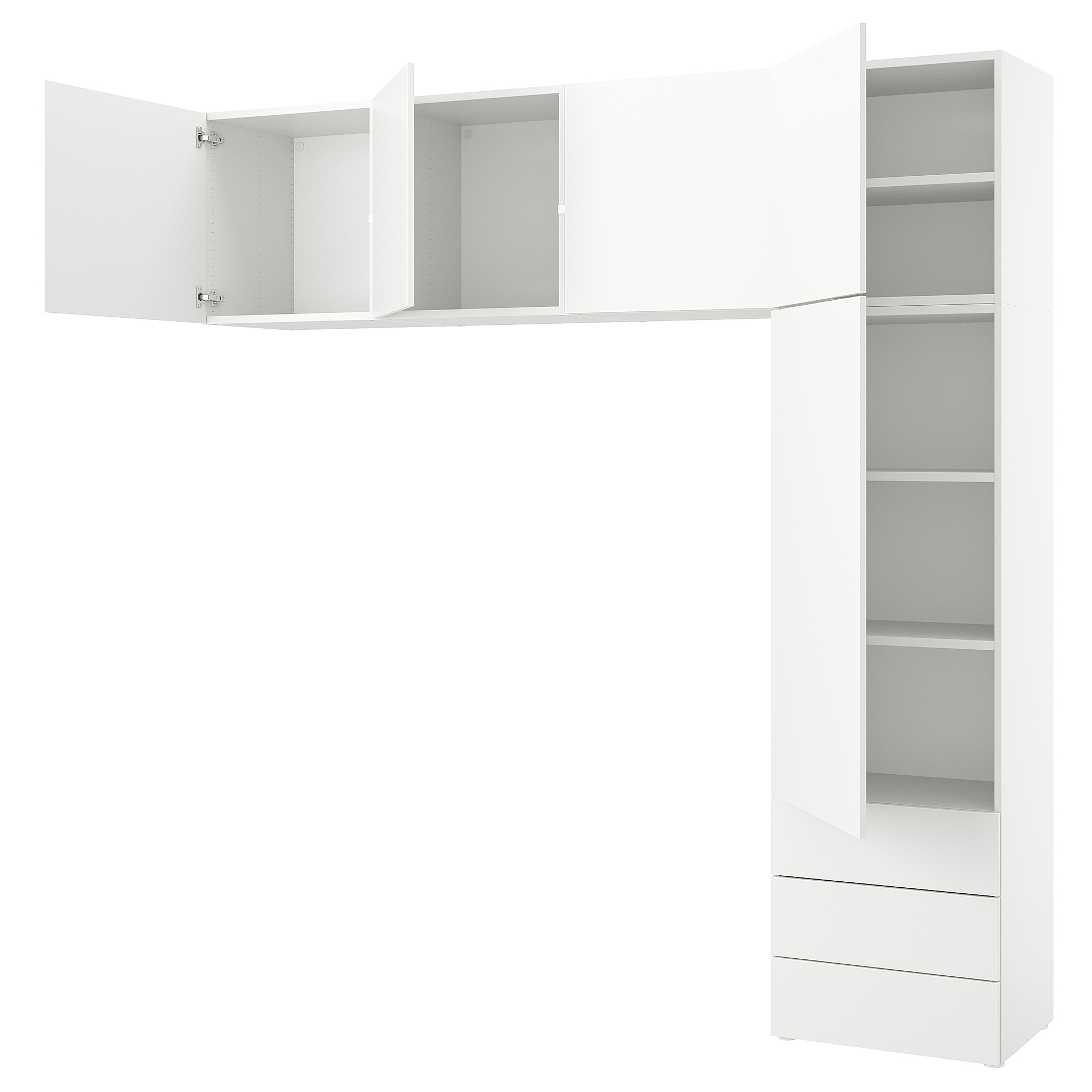 PLATSA wardrobe with 5 doors+3 drawers