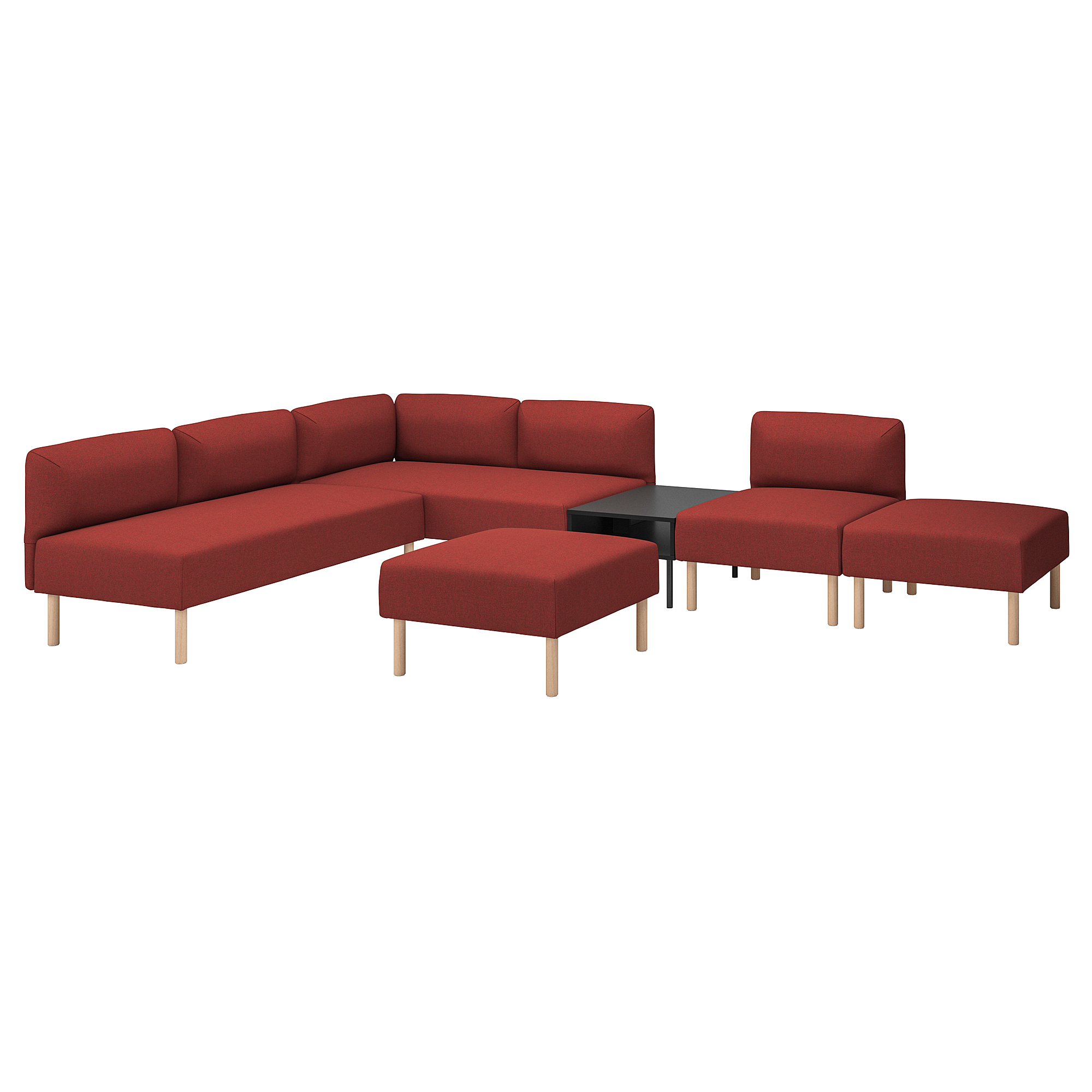 LILLEHEM 6-seat modular sofa with side table