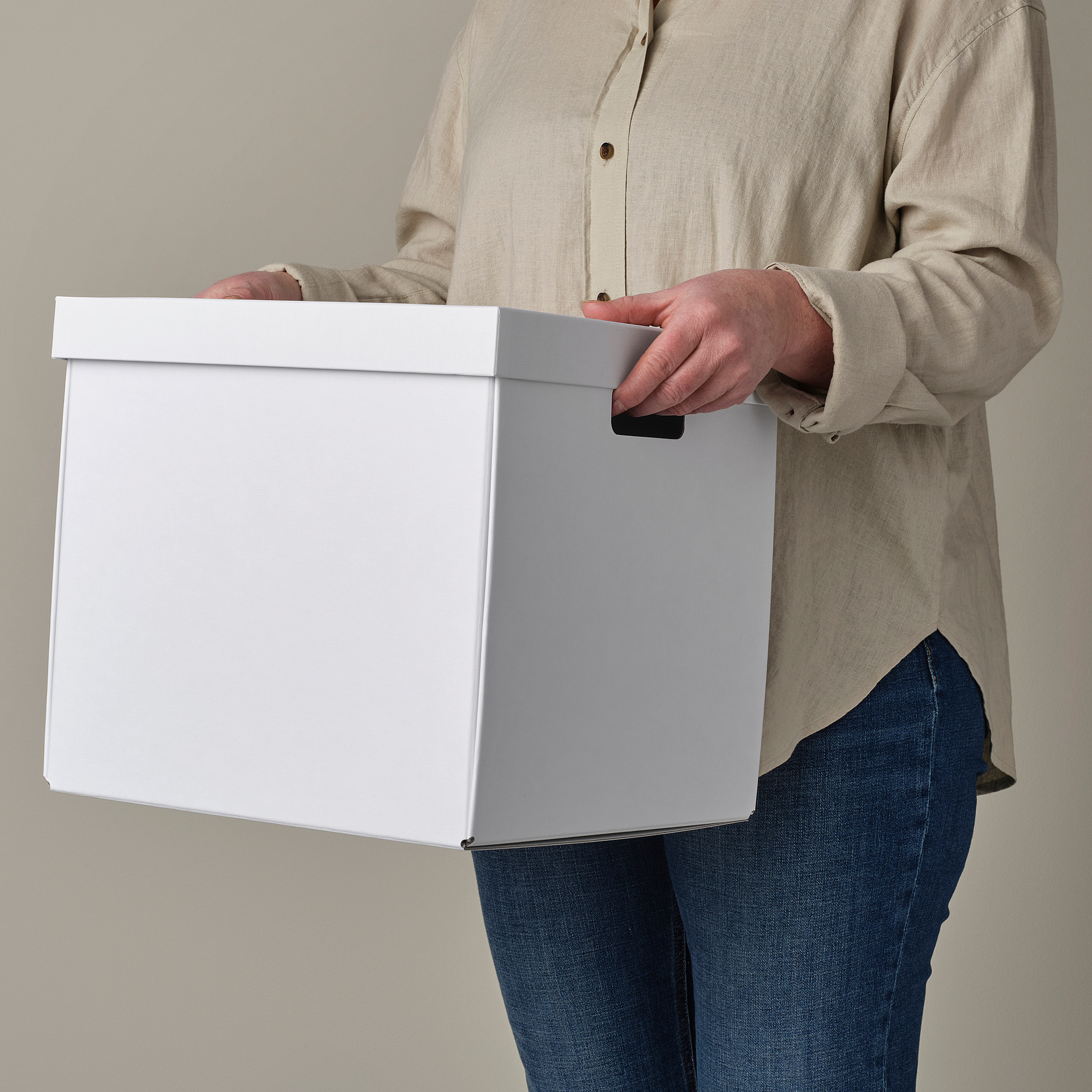 FJÄDERHARV storage box with lid