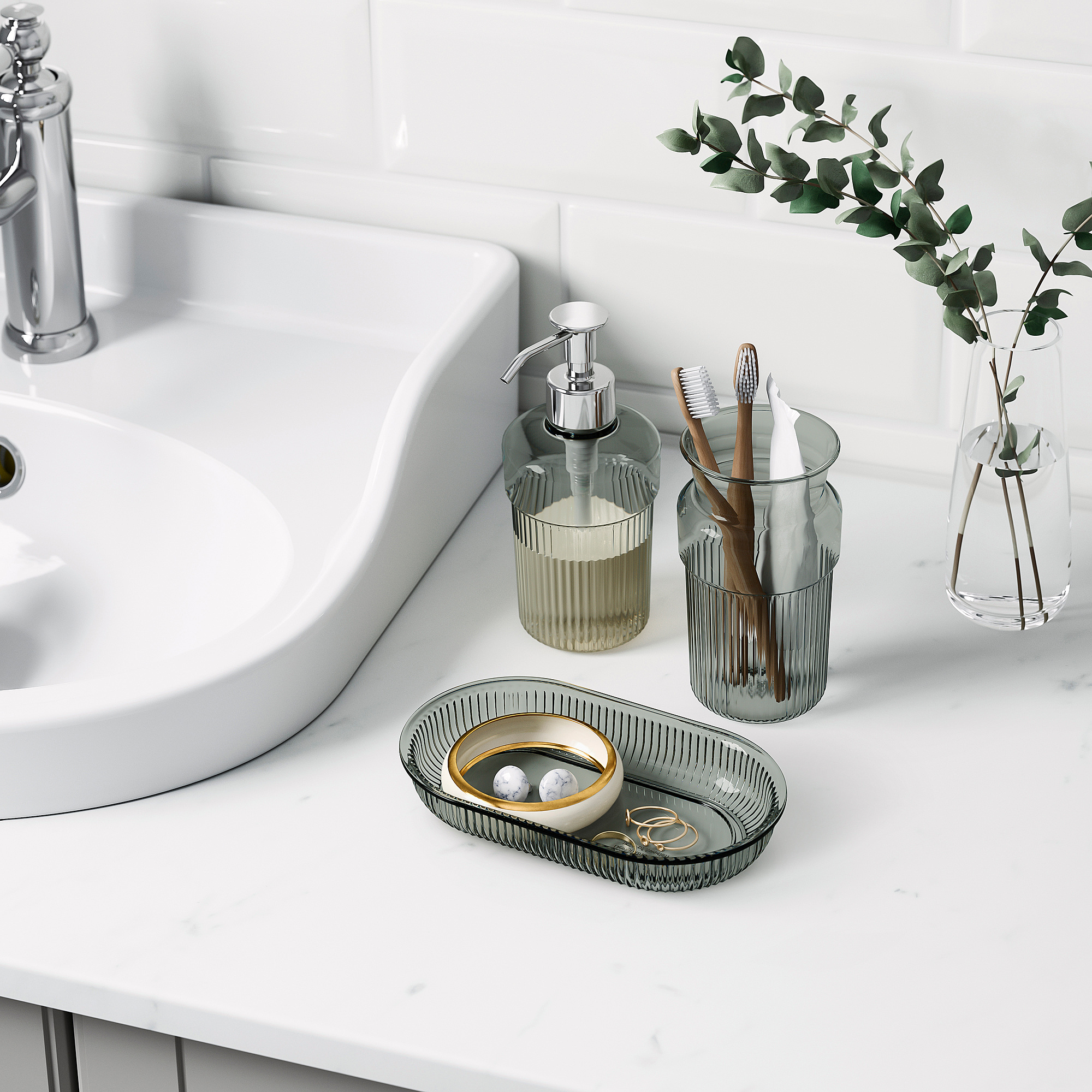 BROFJÄRDEN 3-piece bathroom set