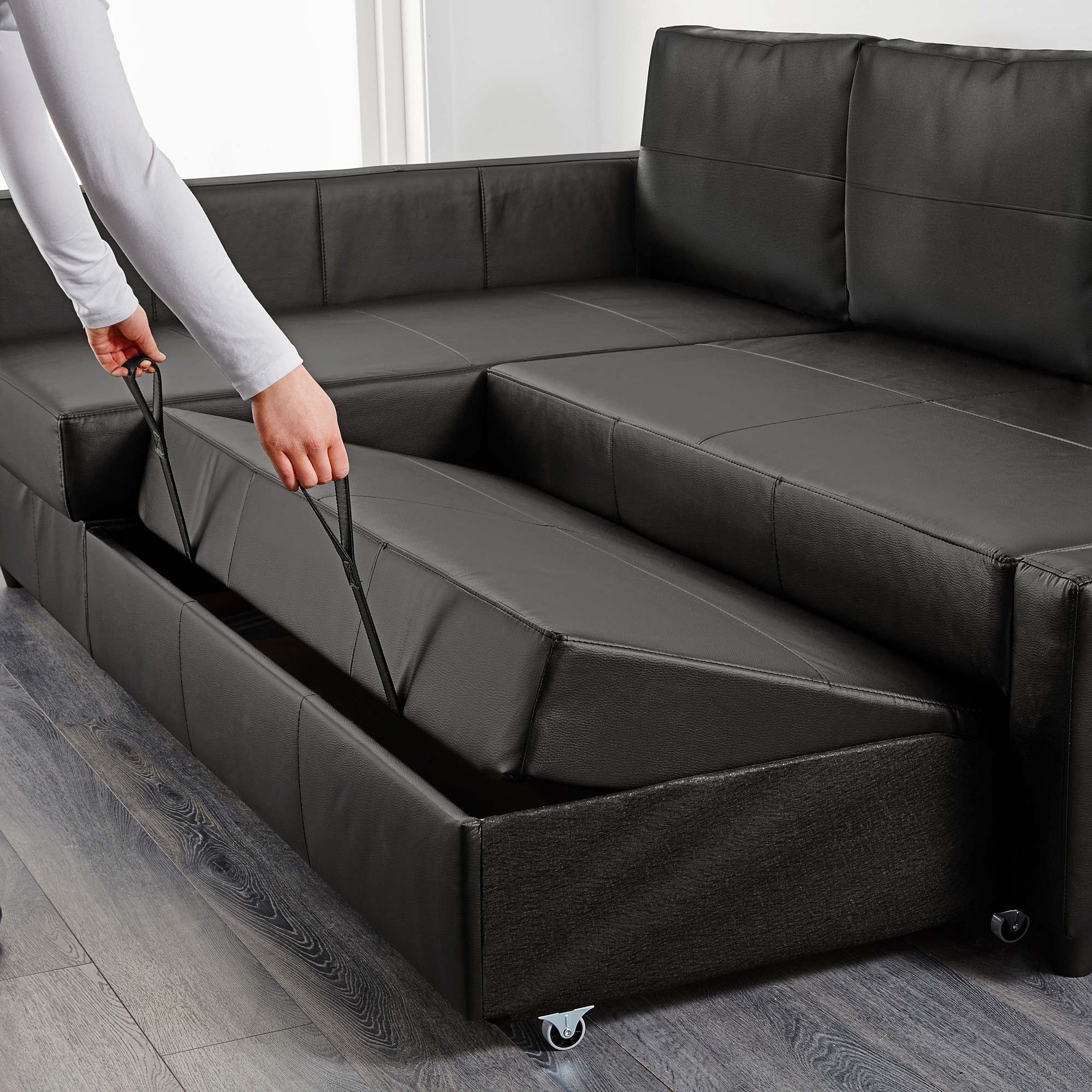 FRIHETEN corner sofa-bed with storage