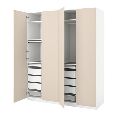 PAX/REINSVOLL - 衣櫃/衣櫥組合, 白色/灰米色, 200x60x236 公分 | IKEA 線上購物 - PE776769_S4