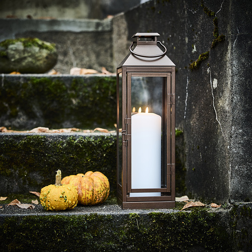 HÖSTAGILLE - lantern for pillar candle, in/out, copper-colour, 43 cm | IKEA Taiwan Online - E1014674_S4