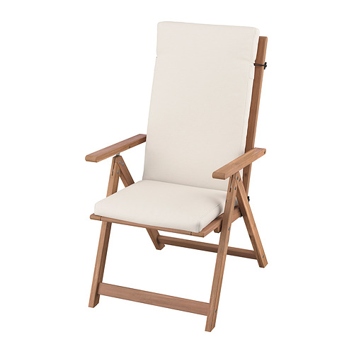 NÄMMARÖ - reclining chair, outdoor, light brown stained/Frösön/Duvholmen beige | IKEA Taiwan Online - PE982012_S4