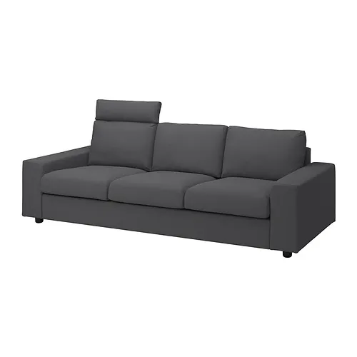 VIMLE - 3-seat sofa, with headrest with wide armrests/Hallarp grey | IKEA Taiwan Online - PE836088_S4