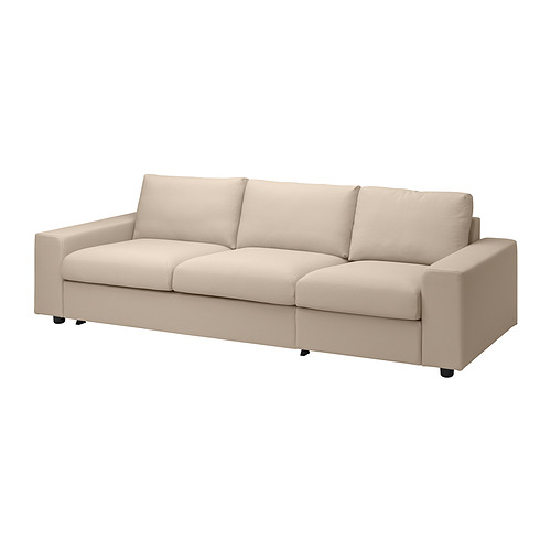 VIMLE - 三人座沙發床布套, 有寬敞扶手/Hallarp 米色 | IKEA 線上購物 - PE836102_S4