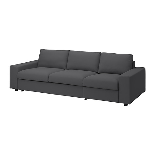 VIMLE - 3-seat sofa-bed, with wide armrests/Hallarp grey | IKEA Taiwan Online - PE836103_S4