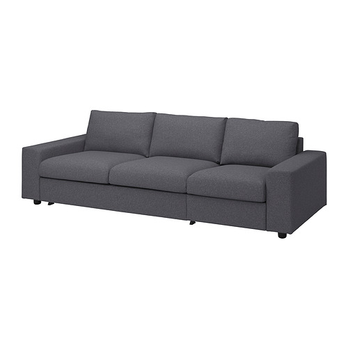 VIMLE - 三人座沙發床, 有寬敞扶手/Gunnared 灰色 | IKEA 線上購物 - PE836111_S4