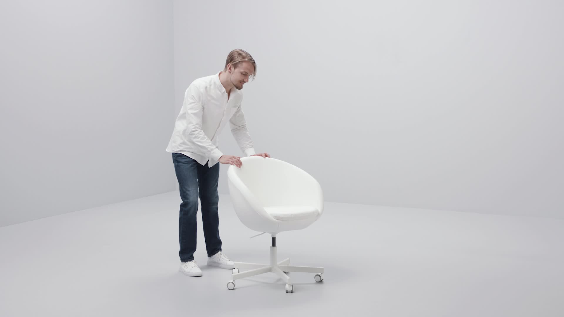 SKRUVSTA - swivel chair, Ysane white | IKEA Taiwan Online