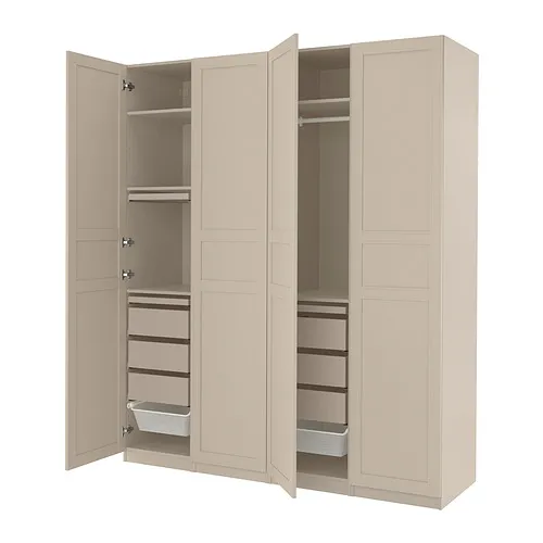 PAX/FLISBERGET - 衣櫃/衣櫥組合, 灰米色/淺米色, 200x60x236 公分 | IKEA 線上購物 - PE836158_S4