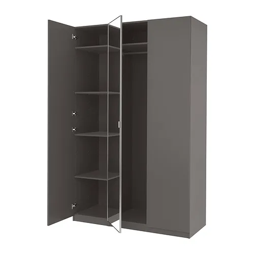 PAX/FORSAND/ÅHEIM - 衣櫃/衣櫥組合, 深灰色/鏡面, 150x60x236 公分 | IKEA 線上購物 - PE836172_S4