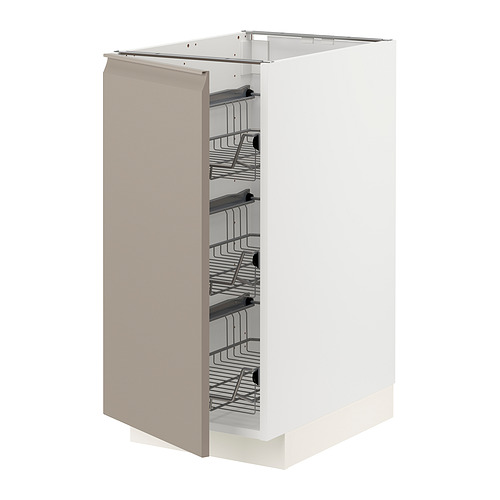 METOD base cabinet with wire baskets