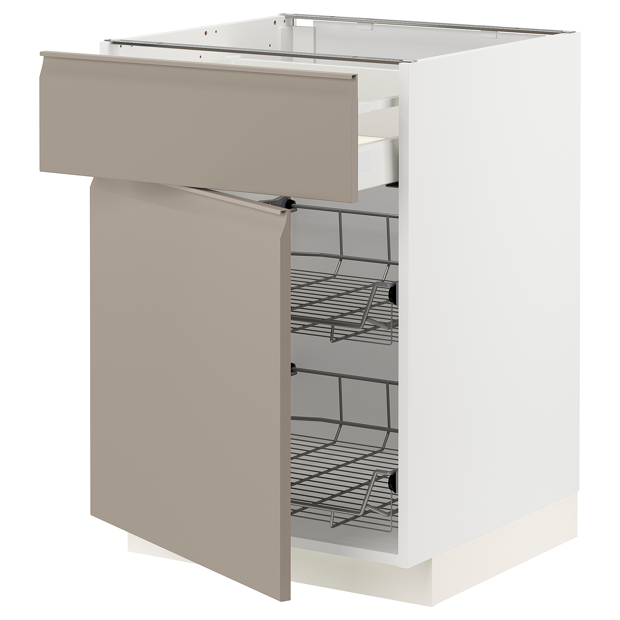 METOD/MAXIMERA base cab w wire basket/drawer/door