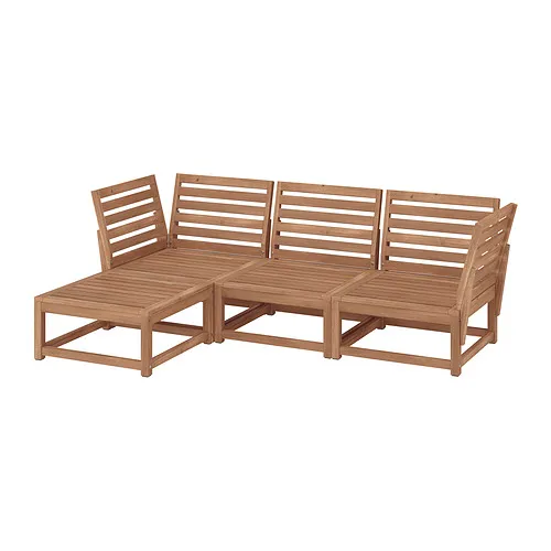 NÄMMARÖ - 戶外三人座沙發，附椅凳 淺棕色，210 公分 | IKEA 線上購物 - PE982033_S4