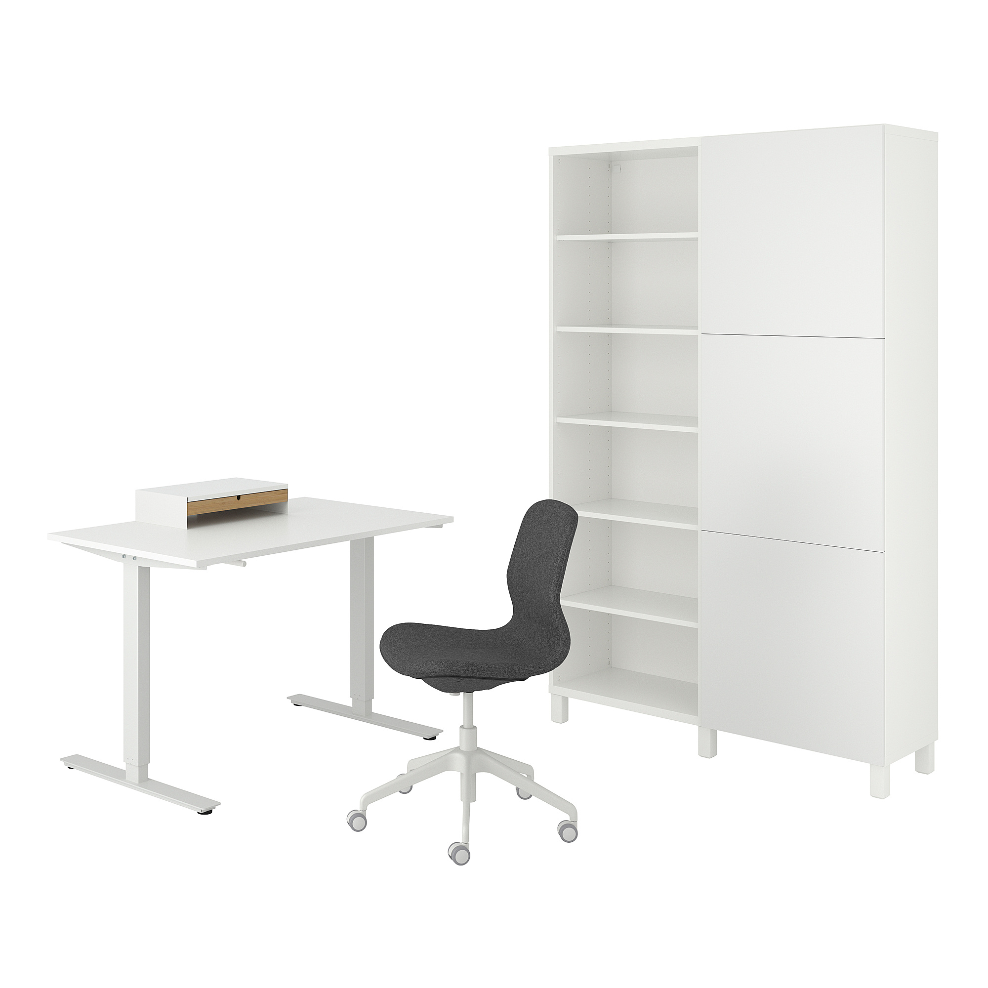 TROTTEN/LÅNGFJÄLL/BESTÅ/LAPPVIKEN desk and storage combination