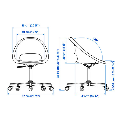 LOBERGET/MALSKÄR swivel chair + pad