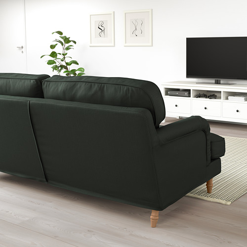 STOCKSUND - 三人座沙發, Nolhaga 深綠色/淺棕色/木質 | IKEA 線上購物 - PE719077_S4
