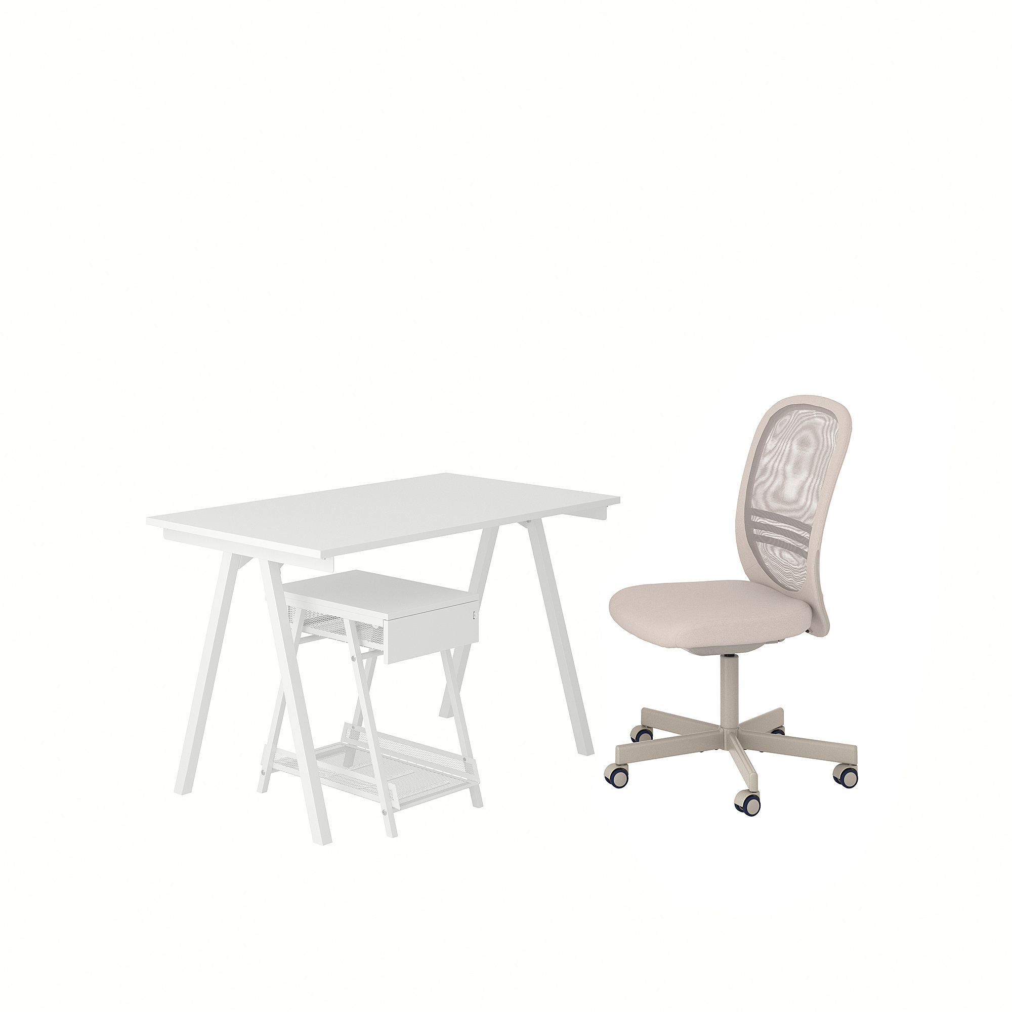 TROTTEN FLINTAN desk and storage combination and swivel chair