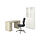 VEBJÖRN/MULLFJÄLLET/BILLY/OXBERG - desk and storage combination, and swivel chair beige/grey/white | IKEA Taiwan Online - PE836203_S1