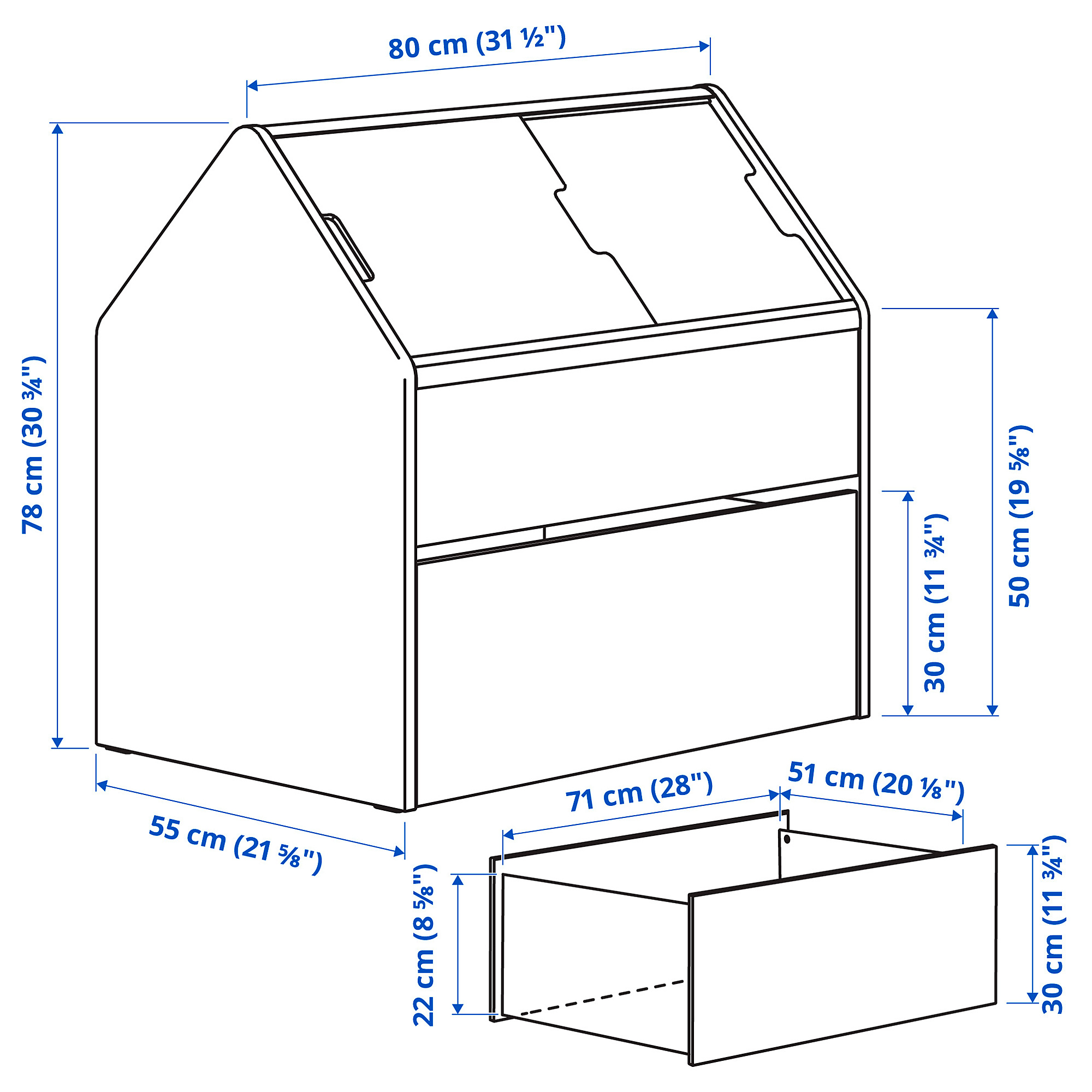 VITBJÖRN storage unit with drawer