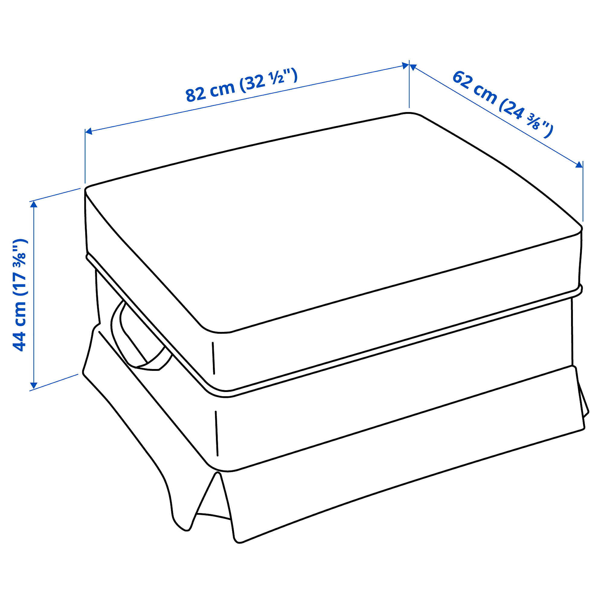 EKTORP footstool with storage