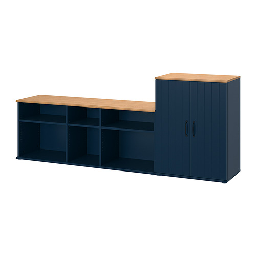 SKRUVBY - TV storage combination, black-blue, 226x38x90 cm | IKEA Taiwan Online - PE877921_S4