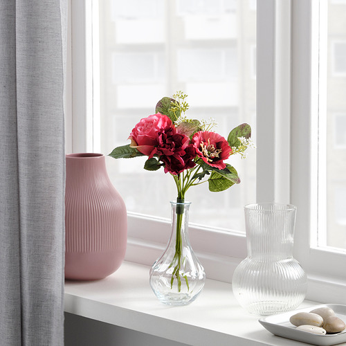 SMYCKA - 人造花束, 室內/戶外用 粉紅色/紅色 | IKEA 線上購物 - PE836357_S4