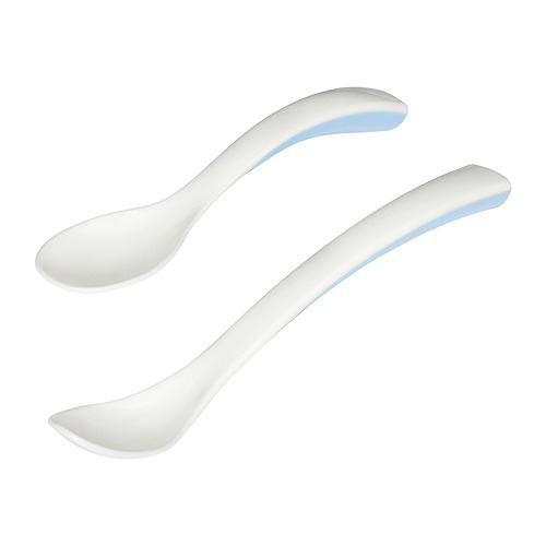 BÖRJA - feeding spoon and baby spoon, white/blue | IKEA Taiwan Online - PE982170_S4