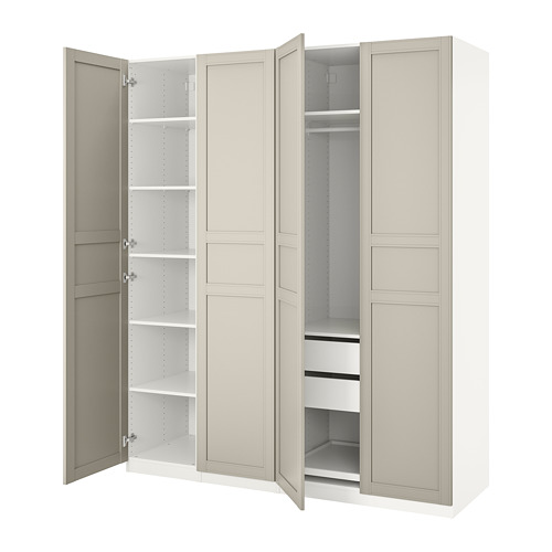 PAX - 衣櫃, 白色/淺米色, 200x60x236公分 | IKEA 線上購物 - PE737811_S4