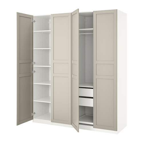 PAX/FLISBERGET - 衣櫃/衣櫥, 白色/淺米色, 200x60x236 公分 | IKEA 線上購物 - PE737811_S4