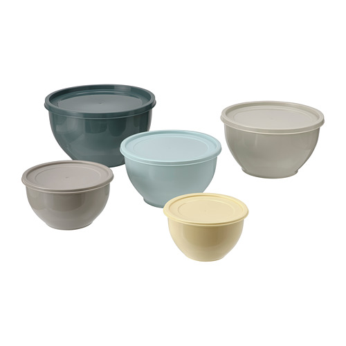 GARNITYREN bowl with lid, set of 5