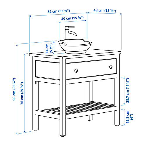 HEMNES/VÄSTERSJÖN 開放式洗臉盆櫃/抽屜/洗臉盆/水龍頭
