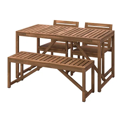 NÄMMARÖ - 戶外餐桌椅/長凳, 淺棕色, 140 公分 | IKEA 線上購物 - PE915759_S4