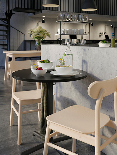 STENSELE/RÖNNINGE - table and 2 chairs, anthracite/anthracite birch | IKEA Taiwan Online - PH173374_S4