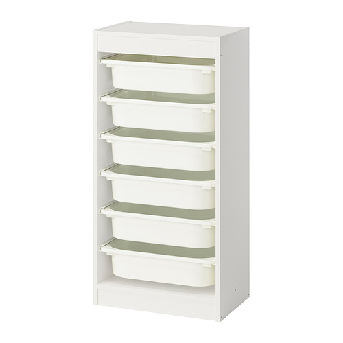 TROFAST - 收納組合附收納盒, 白色/白色, 46x30x95 公分 | IKEA 線上購物 - PE982355_S4