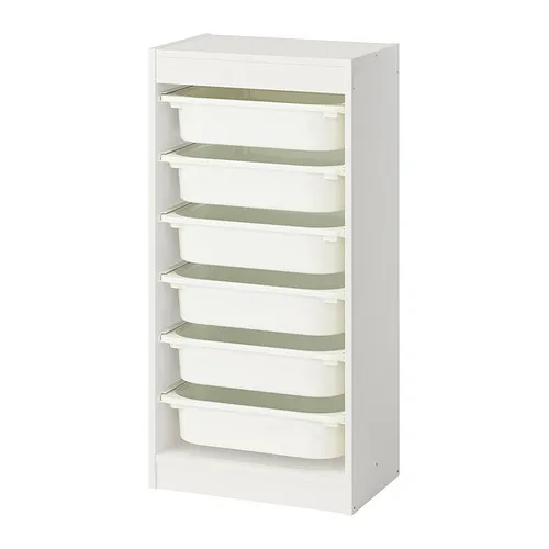 TROFAST - storage combination with boxes, white/white, 46x30x95 cm | IKEA Taiwan Online - PE982355_S4