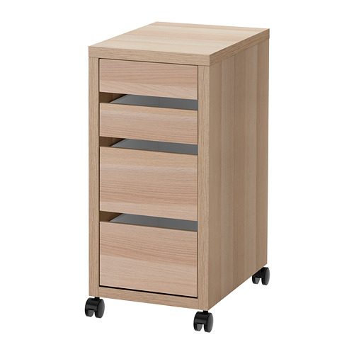MICKE - 附輪腳抽屜櫃, 染白橡木紋, 35x75 公分 | IKEA 線上購物 - PE791050_S4