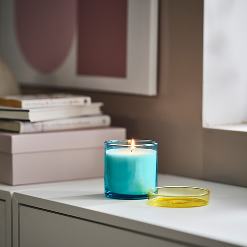 DVÄRGHÖK scented candle in glass with lid